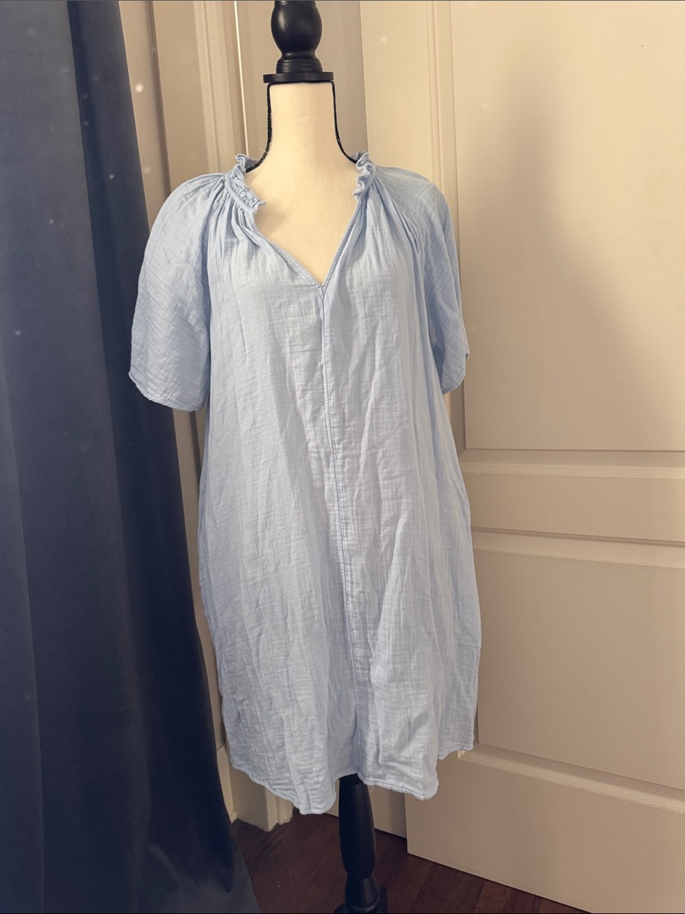 Light Blue Women's Cotton Gauze dress